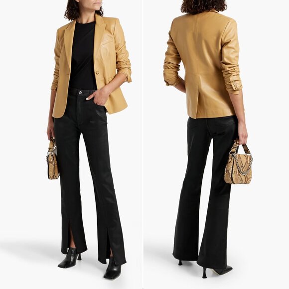 Derek Lamb 10 Crosby Lucia High Rise Split Hem JEANS 24 Coated Black NEW $285 - Picture 14 of 14